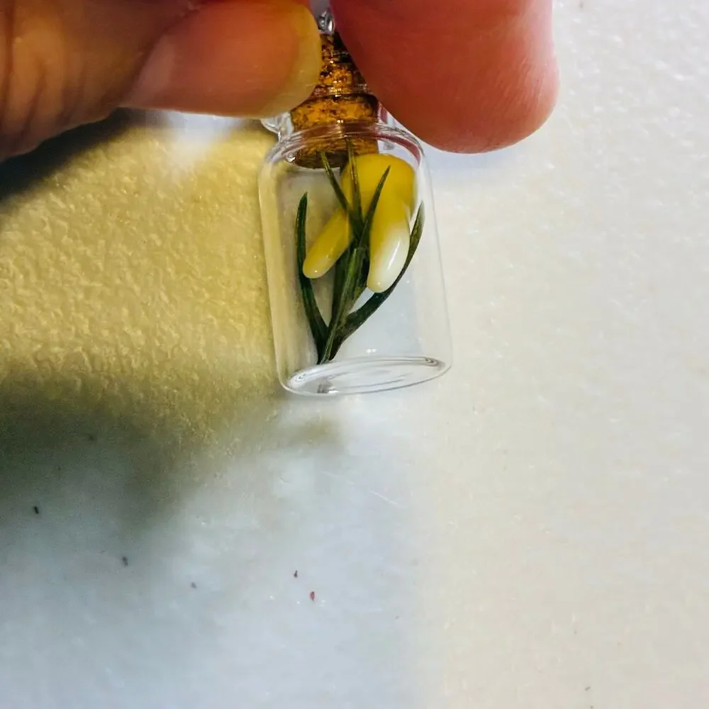 Fairy Bottle Dangle Earrings Glass Vial Butterfly Mushroom Cottagecore Gothic